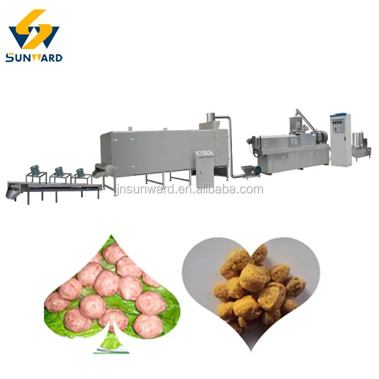 Soy bean meat processing machine / textured vegetable soya protein making machines