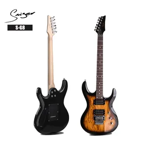 Wholesale Factory Price High Quality spaltedカエデ材ボディハムバッカーピックアップ24フレットElectric Guitar