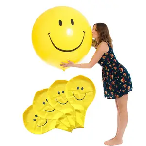 Balon Lateks Wajah Tersenyum 36 Inci, Balon Helium Raksasa untuk Dekorasi Ulang Tahun Pernikahan Hadiah Anak Mandi Bayi