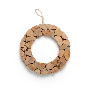 New Home decor Factory wholesale Wall Hanging Driftwood circular ring Decoration with hemp rope