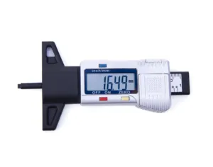 0-25.4 مللي متر الرقمية الإطارات الإطارات فقي عمق تستر المقياس/متر قياس أداة-الفضة - Product Image 1