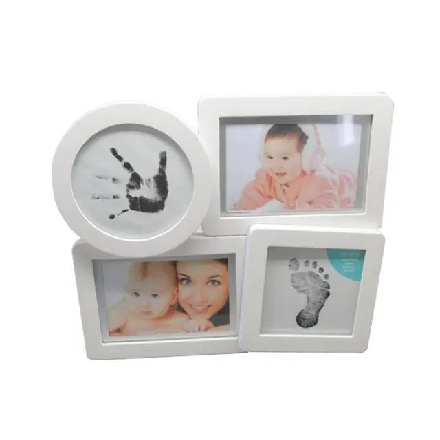 Casa popular item quente para decoração da família, moldura de madeira adorável bebê foto foto kit de impressão de pé moldura