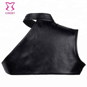 Corzzet Unisex Single Shoulder Synthetic Leather Collar <strong>Jacket</strong> Plus Size Vintage Gothic Clothing <strong>Punk</strong> <strong>Jacket</strong> for Rock Men &amp;Women - Product Image 3