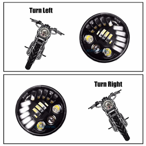 Phare de <span class=keywords><strong>moto</strong></span> adaptatif rond noir/chromé de 7 pouces LED avec moteur de projecteur de faisceau Hi/Lo Phare rond de 7 "pour <span class=keywords><strong>Harley</strong></span> <span class=keywords><strong>Moto</strong></span> - Product Image 4