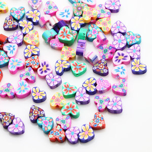 Cuentas de flores rosas de 10mm, cuentas de <span class=keywords><strong>arcilla</strong></span> polimérica, cuentas espaciadoras de <span class=keywords><strong>arcilla</strong></span> polimérica, colores mezclados, fabricación de joyas para niños DIY - Product Image 3