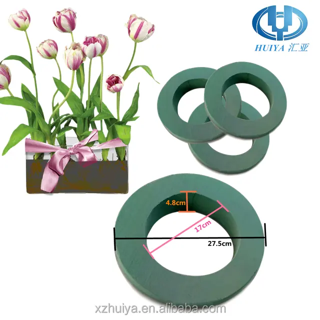 Hebei xuzhou huiya 신제품 반지 반복 원형 고리 모양 둥근 꽃 거품, 반지 꽃집 거품, 반지 둥근 꽃 진흙 공급자