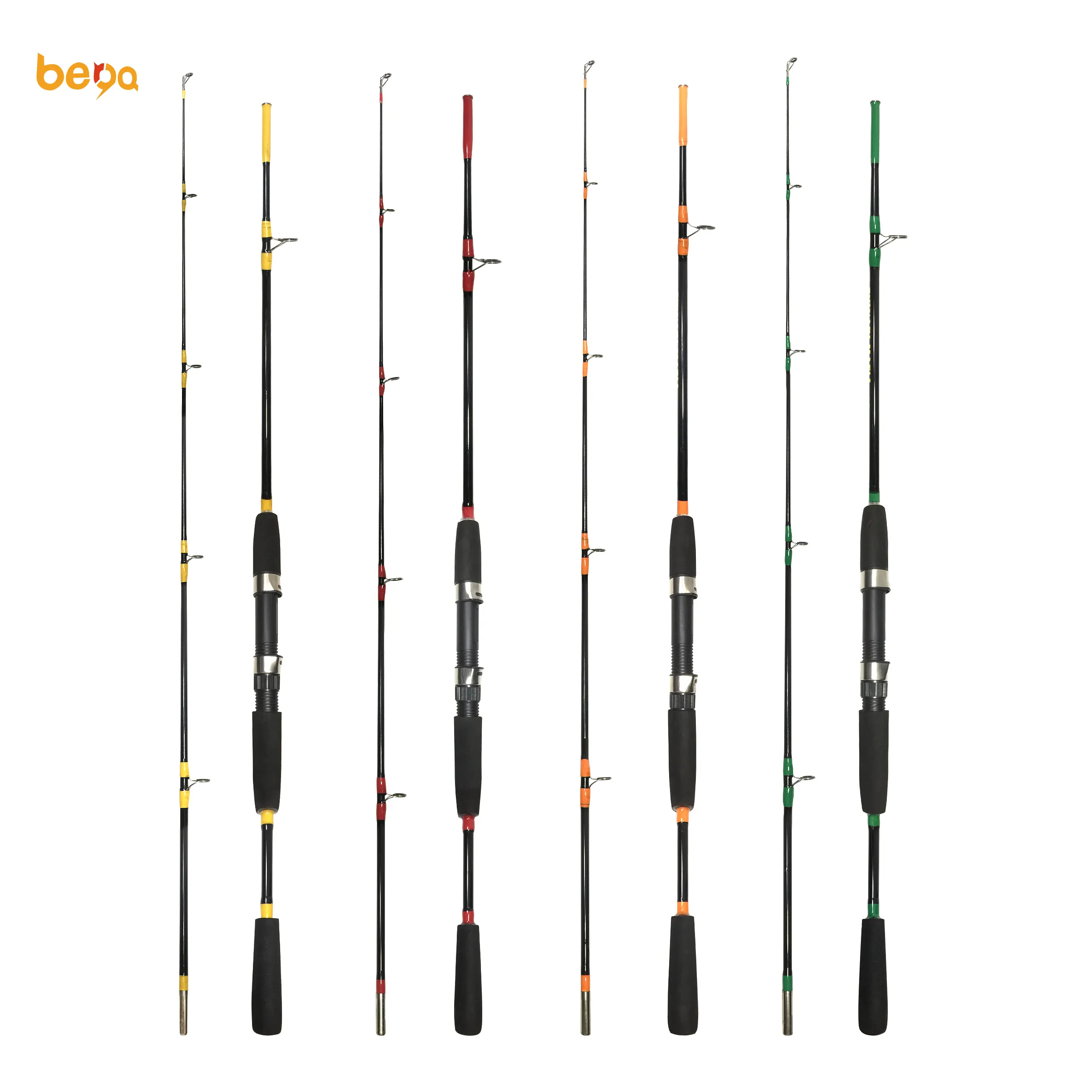 1.8m-2.7m Carp Fishing Rod 2 Sections Fishing Rod Fiber Glass Fuji guides sea bass