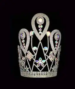 12 pulgadas Big Beauty Tiara Custom AB Stone Large Tall King Pageant Crown