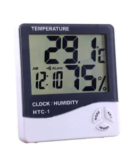 HTC-1 electrónico de temperatura y humedad medidor interior higrómetro pantalla grande alarma reloj higrómetro HTC-1 - Product Image 1