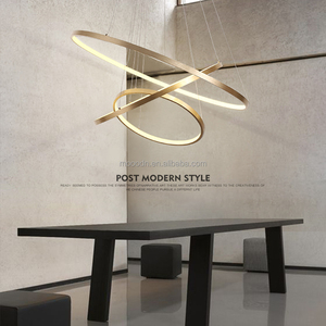 Moderno nordico sottile oro o ottone spazzolato rotondo ciondolo luce LED 5 metallo <span class=keywords><strong>lampadario</strong></span> <span class=keywords><strong>ad</strong></span> anello per l'home office - Product Image 4