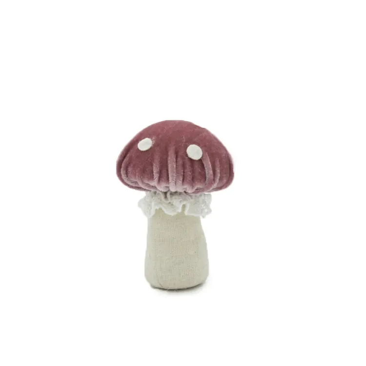 Gadget de pâques taille personnalisée, nouvelle collection, décoration de table de pâques, tissu de lin, artisanat peluche champignon avec dentelle pour décor de maison, printemps