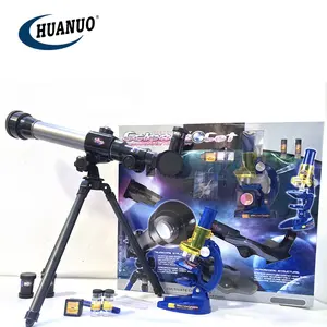 Children science education toy combination of microscope and kids telescope toys