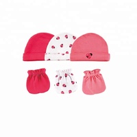 Conjunto de 3 sombreros y manoplas de punto para bebés, accesorios de ropa de otoño, 100% algodón, bonitos dibujos animados, 3 uds., n. ° 34560, nuevo estilo
