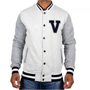 Chaqueta universitaria de algodón para hombre Fesho personalizada Letterman Bomber Stand Collar elegante moda Streetwear OEM ODM al por mayor - Product Image 1