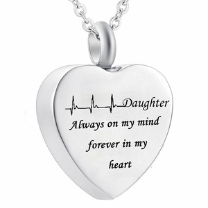 Sempre in mente Per Sempre nel mio Cuore Urna Ricordo Del Pendente Della Collana Del Cuore Memoriale Cenere Supporto Cremazione Gioielli per Le Ceneri - Product Image 1
