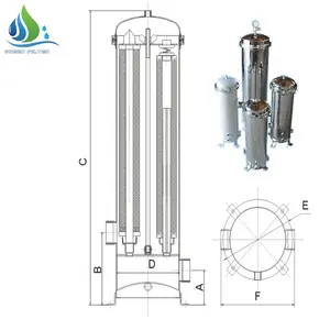 Edelstahl 304 Multi Patrone Wasserfilter gehäuse/Patronen filter gehäuse ss316 zur Wasser aufbereitung