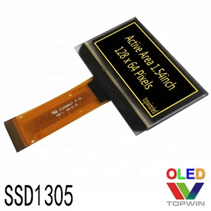 Pantalla OLED de 1.54'' (1.54 pulgadas) de 128x64 píxeles, color amarillo, 24 pines, SSD1305 UG-2864ASYCG15 con interfaz I2C SPI paralela - Product Image 2