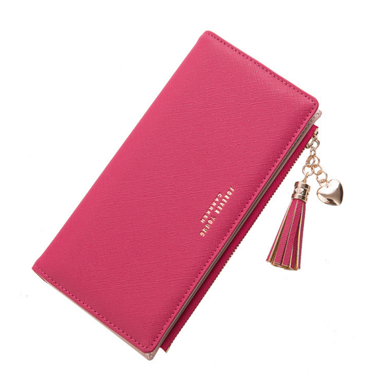 Корейский стиль 2019, новый дизайн, Женский кошелек из искусственной кожи, оптовая продажа, модный кошелек с бахромой и перекрестной застежкой-молнией, кошелек