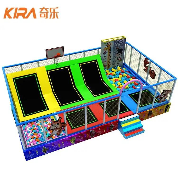 Hot Sale Free Jump Adult And Kids Indoor Trapoline Park With Dodge Balls
