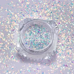 12 renk Nail Art Glitter süslemeleri tırnak jeli lehçe tıknaz Glitter pul tırnak takılar folyo altın tozu gevreği