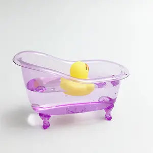 OEM PS transparent color mini bath tubs for gift, mini plastic bath tubs for sales