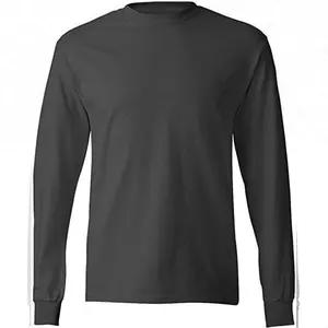 Moda nuovo stile ultimi <span class=keywords><strong>vestiti</strong></span> a maniche lunghe in bianco t-Shirt nera da uomo - Product Image 1