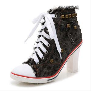 Popolari <span class=keywords><strong>Sneakers</strong></span> Sportive con <span class=keywords><strong>Tacco</strong></span> <span class=keywords><strong>Alto</strong></span> in Tela per Donne - Product Image 3