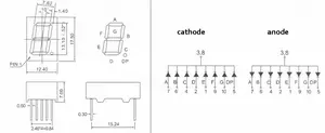 KEM-5211-ASR共通カソードレッド0.52インチ7セグメントLEDディスプレイ1桁