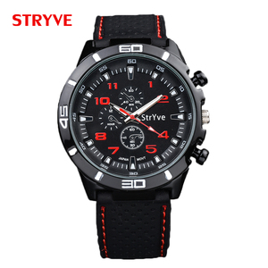 Orologio da Uomo Sportivo Stryve Design Racing con Cinturino in Silicone Nero Movimento al Quarzo Importato dal Giappone - Product Image 2