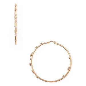 cheap silver diamond front and back hoop earring gold plated