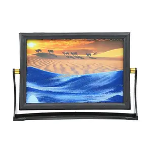 Decorazione per la Casa, Paesaggio in Vetro 3D Dinamico con Sabbia Fluida in Movimento, Clessidra Artistica con Effetto Cinematografico - Product Image 1