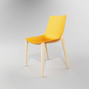 Modern Wood Leg Office pp Shell <strong>Orange</strong> <strong>Dining</strong> <strong>Chair</strong> for Restaurant Use - Product Image 2
