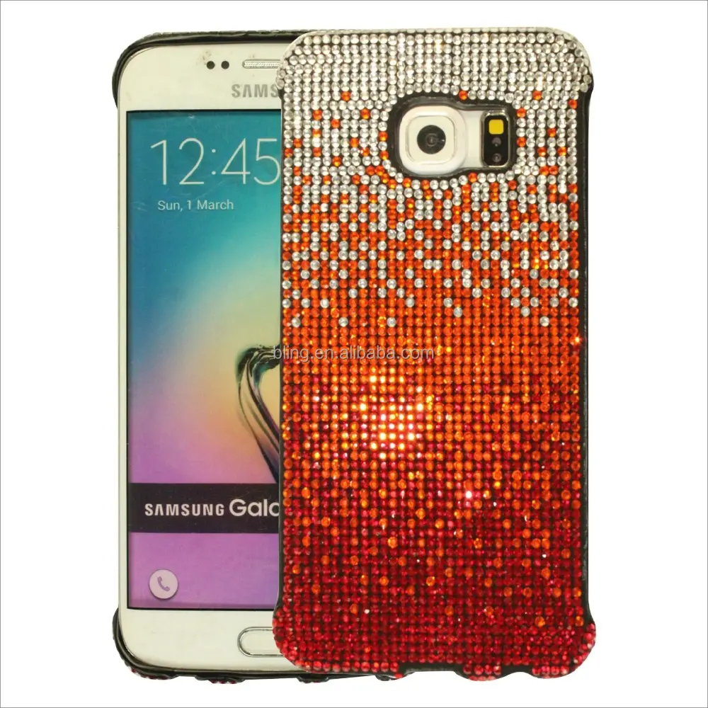 Gliiter caja cristalina del diamante de fábrica Android teléfono funda Para El Samsung Galaxy S7 borde