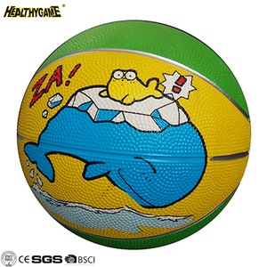 Rubber basketball size 3 basketball/12 panels colored drawing balls - Product Image 4