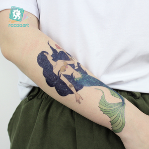 Tatuaggi Temporanei Grandi a Tema <span class=keywords><strong>Sirena</strong></span> per Donne e Ragazze, Adesivi per Tatuaggi Finti Realistici per Corpo, Braccia, Schiena e Gambe - Product Image 3