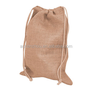 Top Quality Cheap Custom Blank Natural Color Drawstring <strong>Jute</strong> Bag Burlap <strong>Sacks</strong> For Nuts Coffee Beans Peanut Recycled