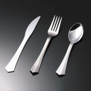 Wholesale Silver Coated Heavy Duty Plastic Cutlery Set