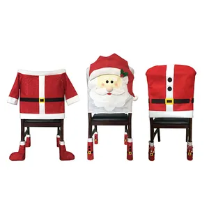 Sarung Kursi Natal Hadiah Dekorasi Rumah, Penutup Belakang Kursi Santa Baru