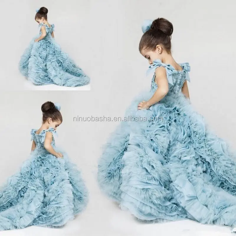 NW1145 Royale Wedding Party Formele Bloem Meisje Jurken Baby Pageant Gown Custom