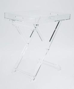 Table pliante en acrylique, table d'appoint <span class=keywords><strong>chic</strong></span> moderne - Table de service pour cuisine et bar - Design élégant et transparent - Product Image 3