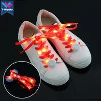 Nylon Led Schnürsenkel mit batterie leuchtenden Led Schuhs chnur Licht blinkende verrückte Schnürsenkel