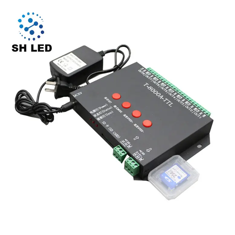 wholesale custom Full Color SD card T-8000A programmable led pixel dmx 512 controller software for lighting