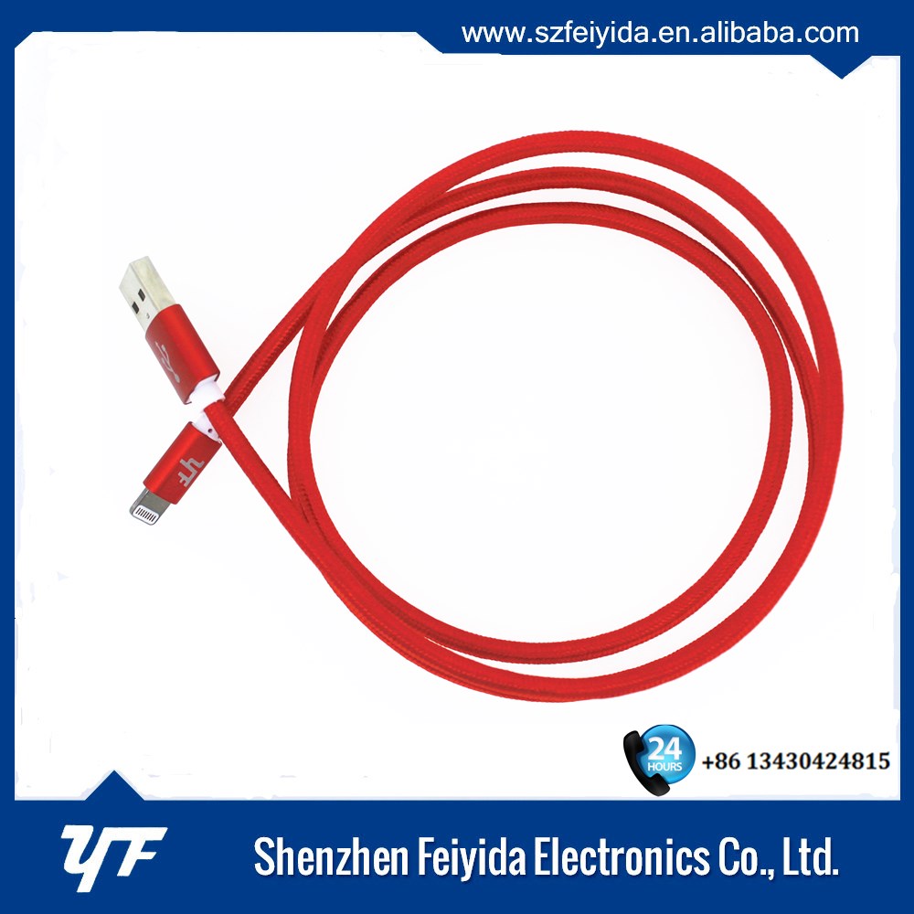 YF 2.4A Нейлоновая ткань плетеный 8 pin usb мфо кабель