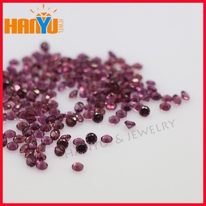 Gemas sueltas 2.25mm <span class=keywords><strong>diamante</strong></span> redondo de piedra natural de color púrpura de piedra granate - Product Image 1