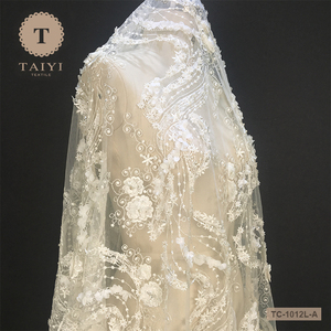 TAIYI 3D Fleur Tulle Perle Dentelle Tissu - Product Image 2