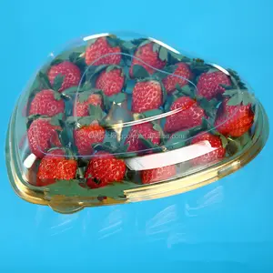 Oro A Forma di Cuore di Plastica Fragola Imballaggio Punnet