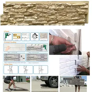 Polyurethane उच्च गुणवत्ता सुंदर सजावटी पु पत्थर पैनल ईंट मोल्डिंग