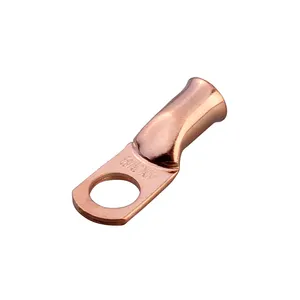 3/8 Inch 2/0 AWG Battery Tubular Cable Lug Purple Copper Ring Tube Lug Drum Lugs