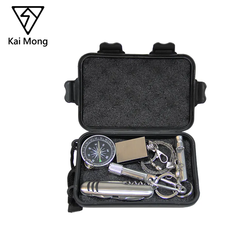 Portable Emergency Gear Outdoor SOS Equipment Camping Hiking Traveling Climbing 6 in 1 Survival Kit