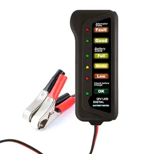 Car Digital Battery Auto Alternator Tester Display Car Battery Charger 12V With LED Light